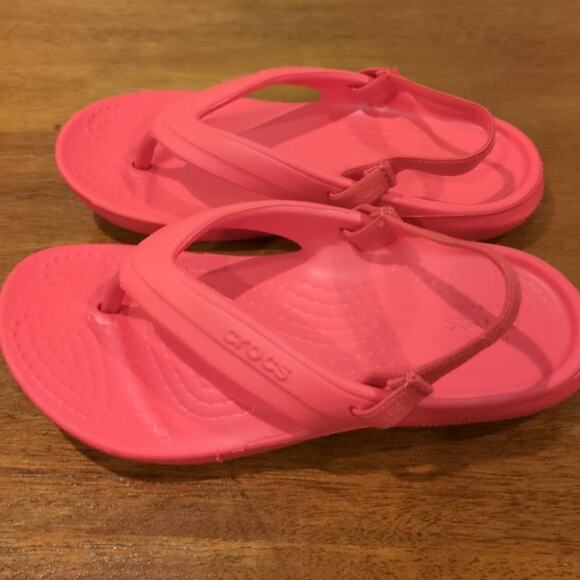 CROCS Red  Classic Flip Sandals toddler little kids size C10 - Picture 3 of 6